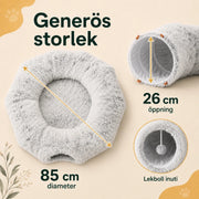 Rund kattunnel med mjuk bädd – produktbild 3