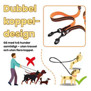 Multifunktionellt justerbart hundkoppel med reflex