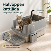 Rostfri kattlåda med lock