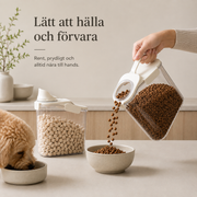 Lufttät foderbehållare för hund & katt