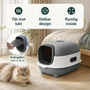 Stor kattlåda med tak