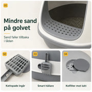 Stor kattlåda med tak