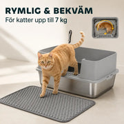 Rostfri kattlåda med matta