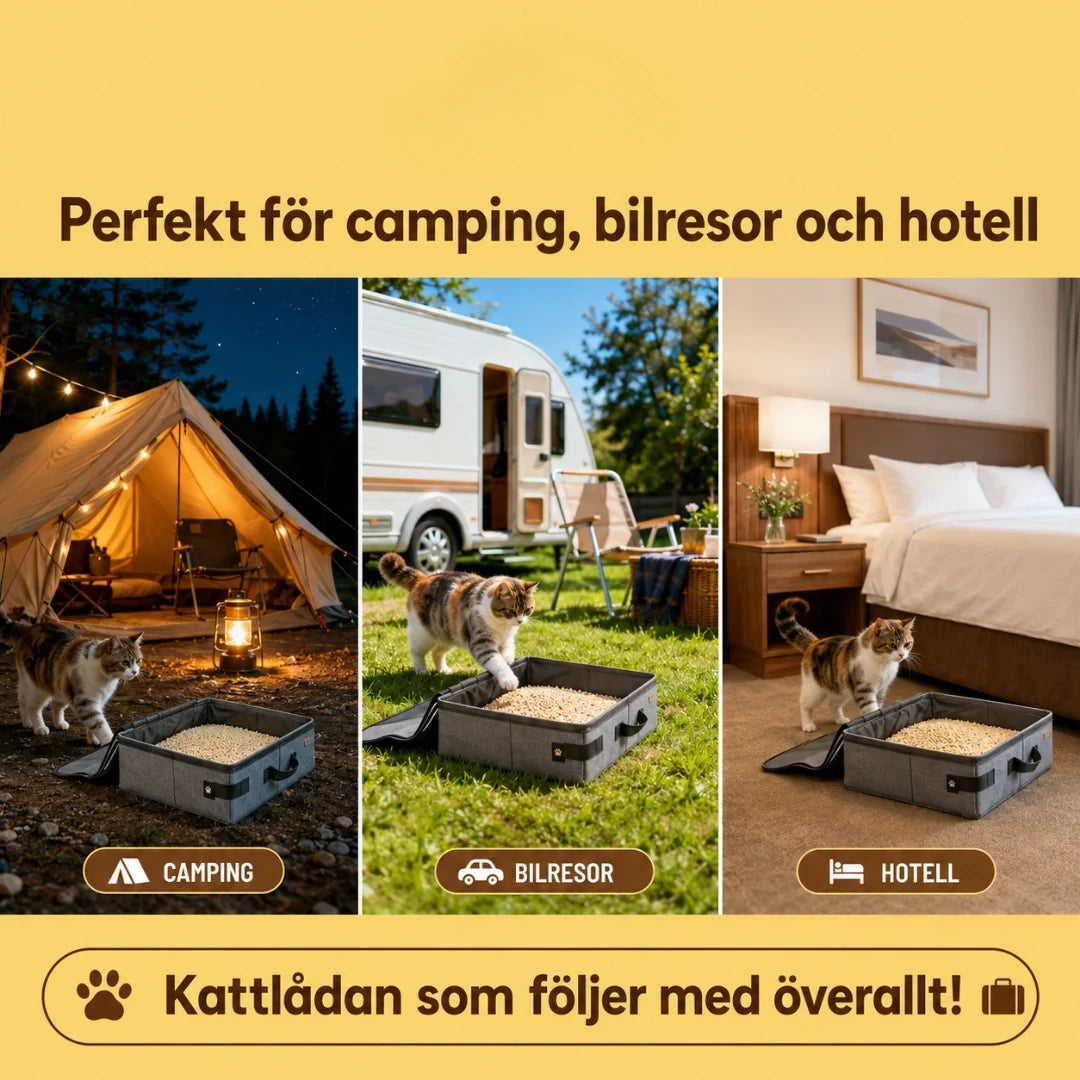 Hopfällbar resekattlåda