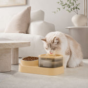 Kattfontän med matskål