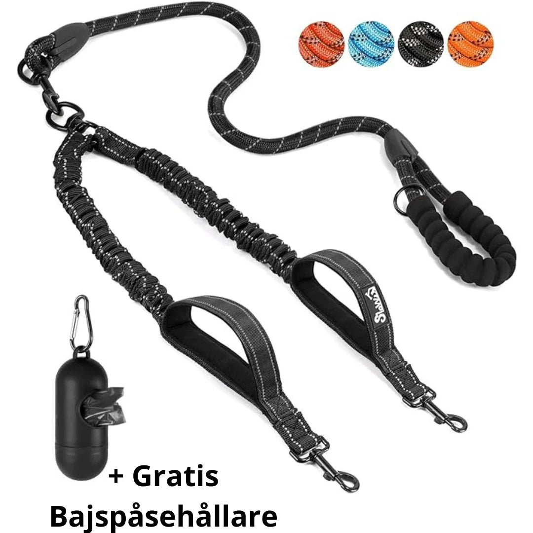 Dubbelkoppel med reflex för två hundar