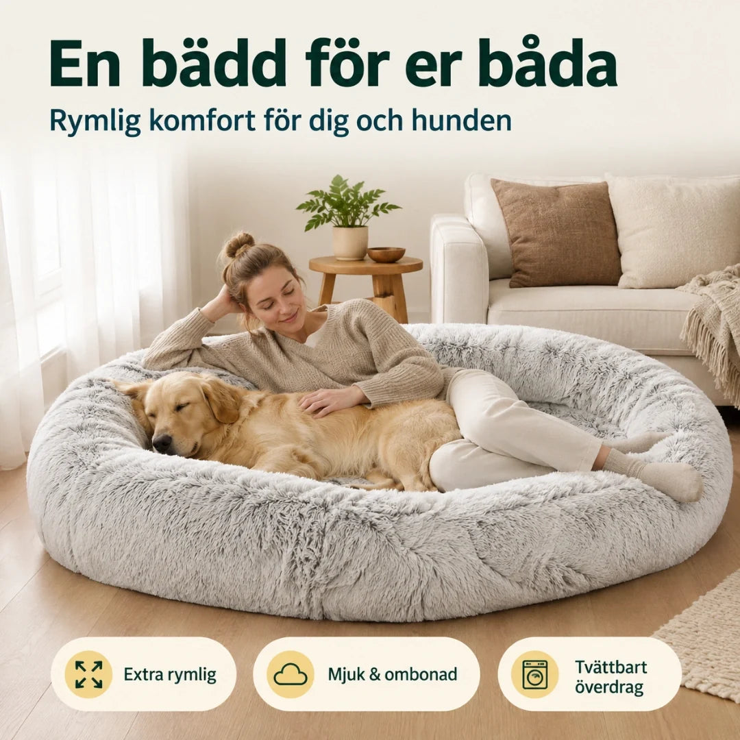 CozyCloud extra stor hundbädd för människa