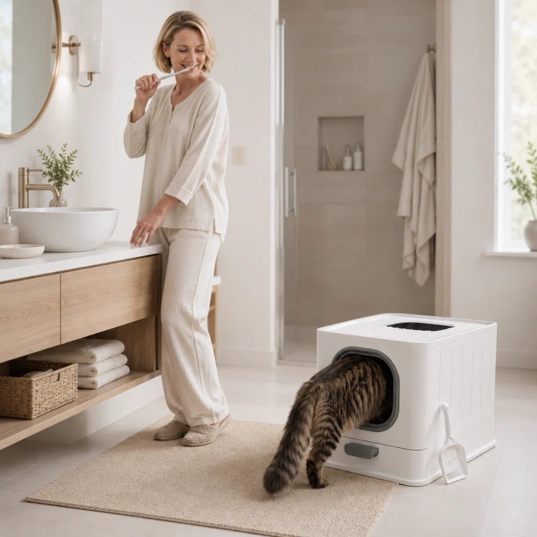 Kattlåda med utdragbar botten