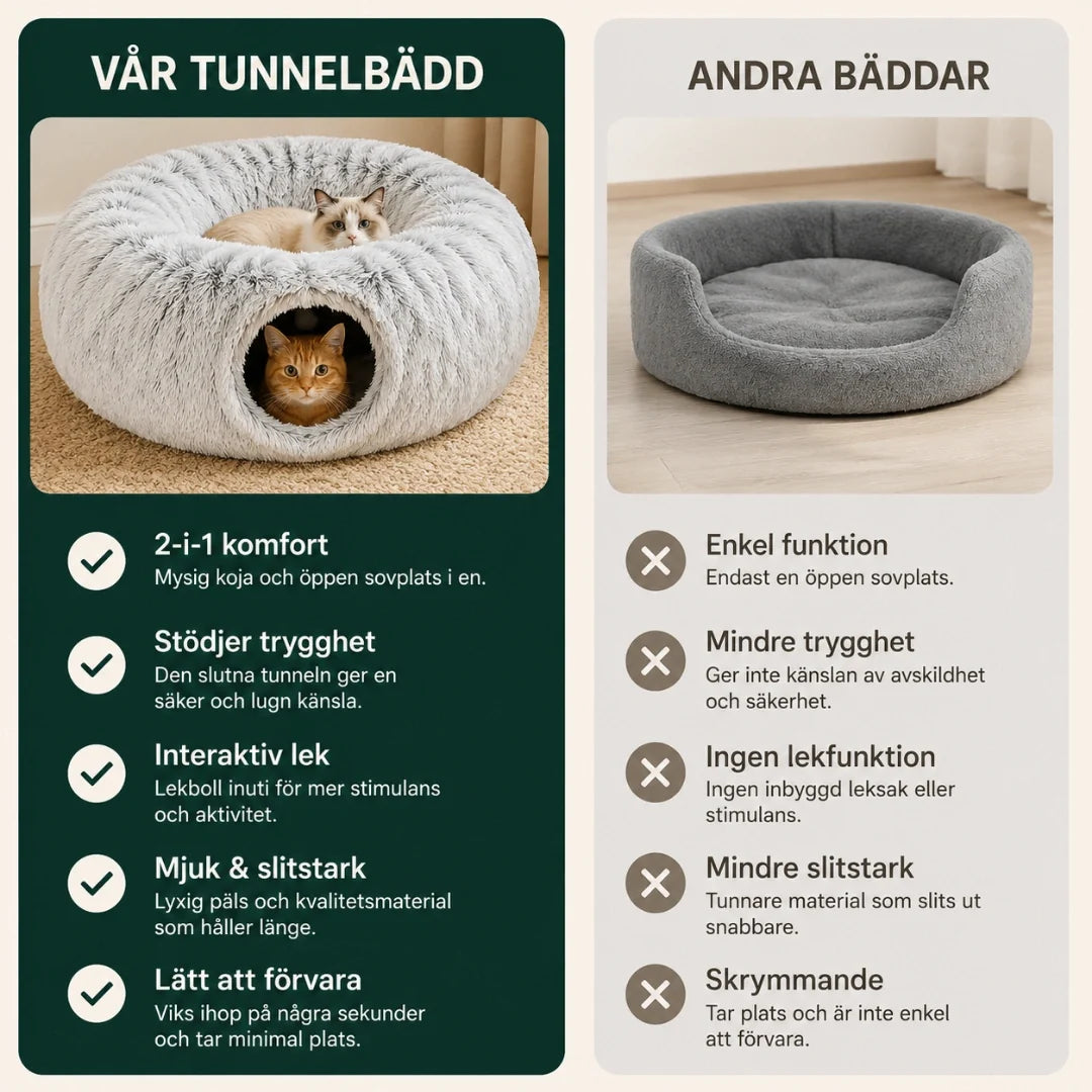 Rund kattunnel med mjuk bädd – produktbild 5