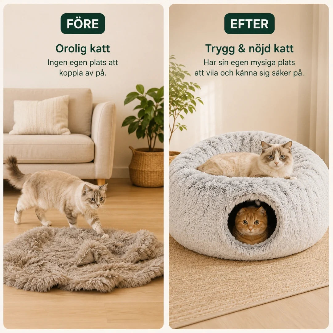 Rund kattunnel med mjuk bädd – produktbild 6