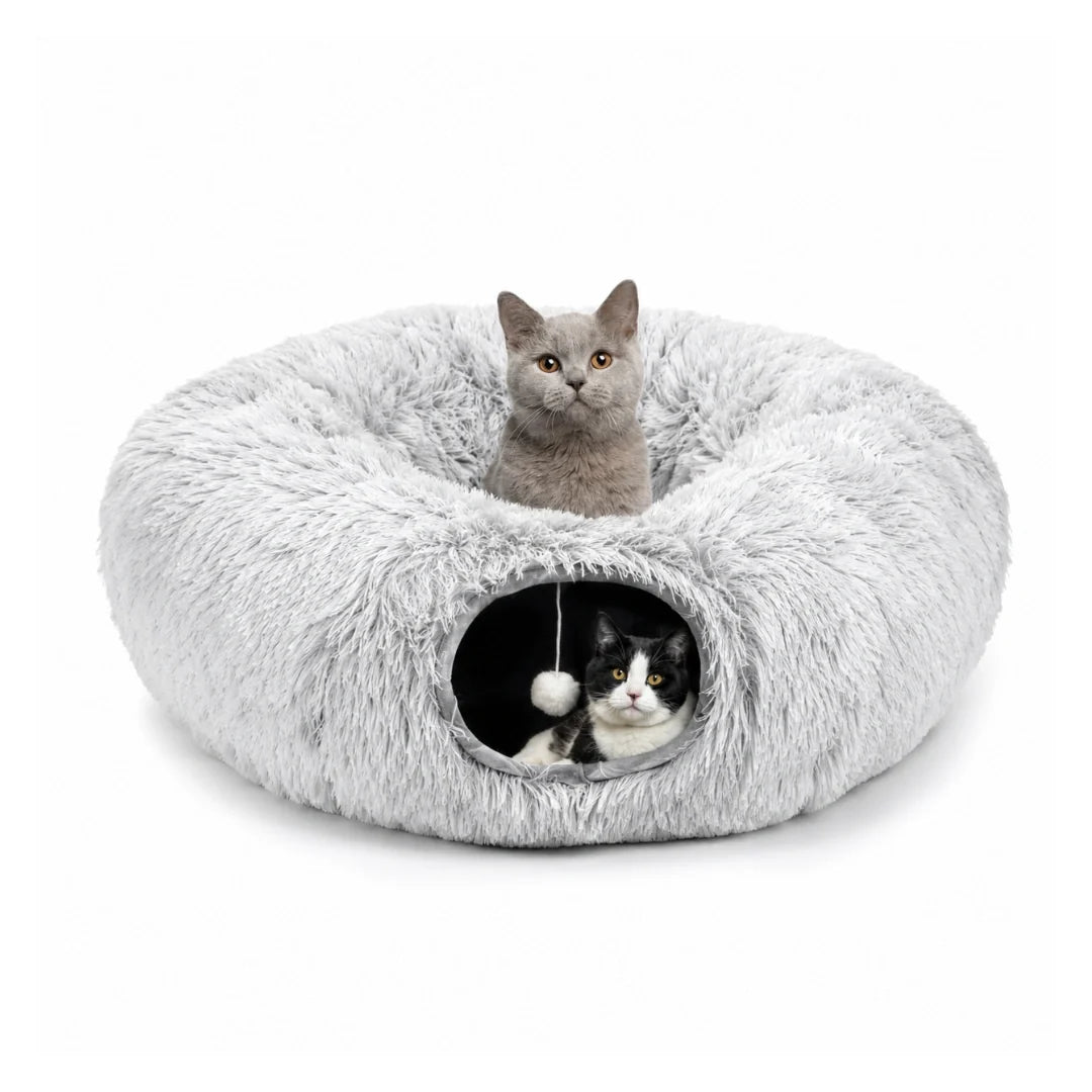Rund kattunnel med mjuk bädd – produktbild 1