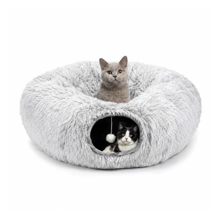 Rund kattunnel med mjuk bädd – produktbild 1