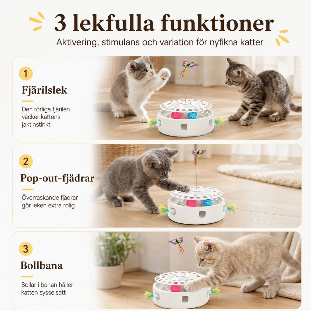 Interaktiv kattleksak 3-i-1 med fjäril – produktbild 5