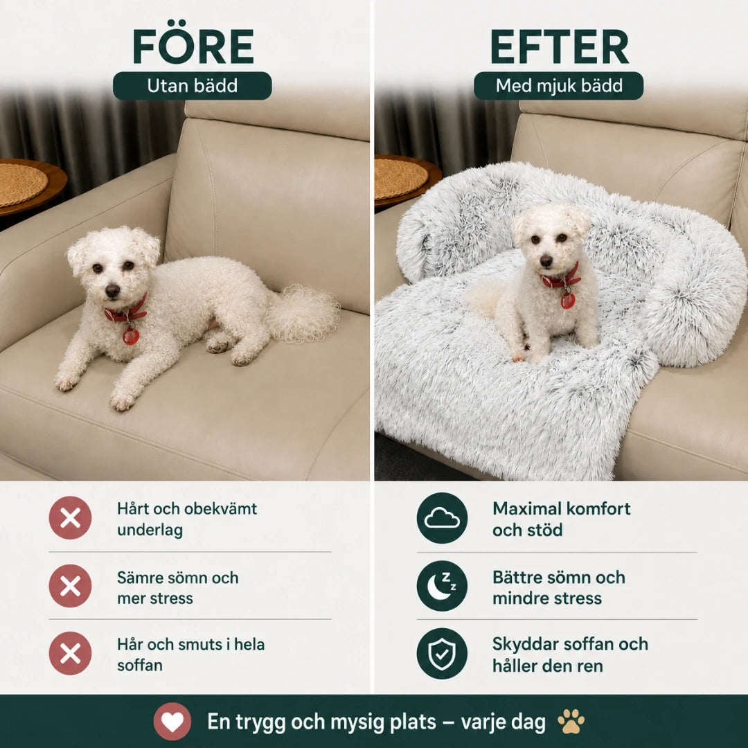 Fluffig soffbädd för hund & katt