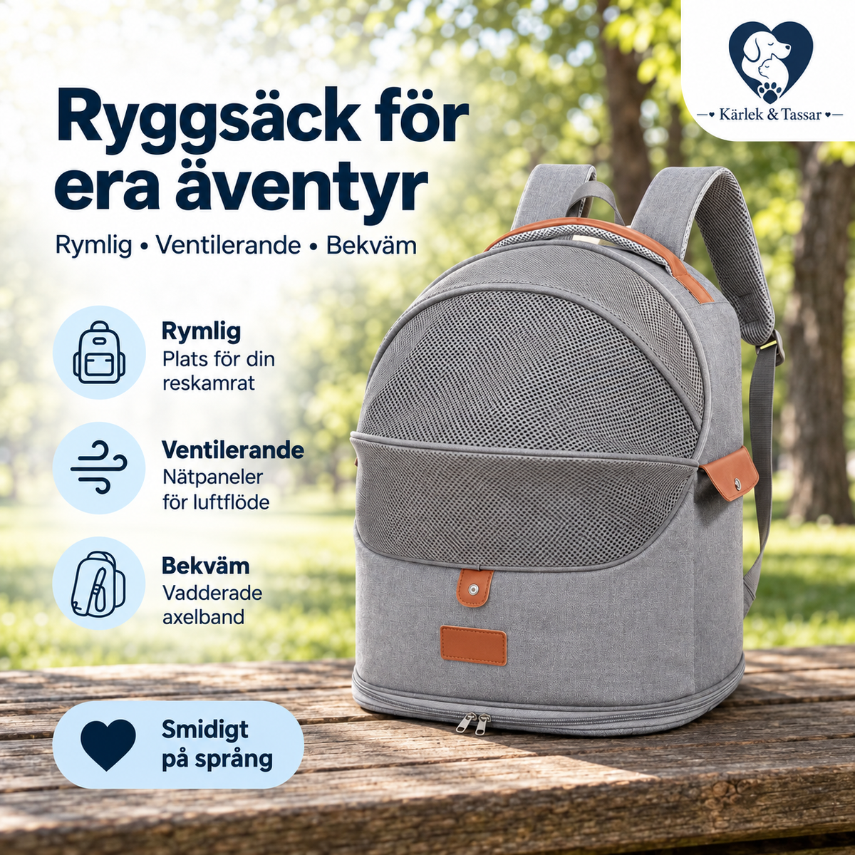 Ryggsäck för katt och liten hund
