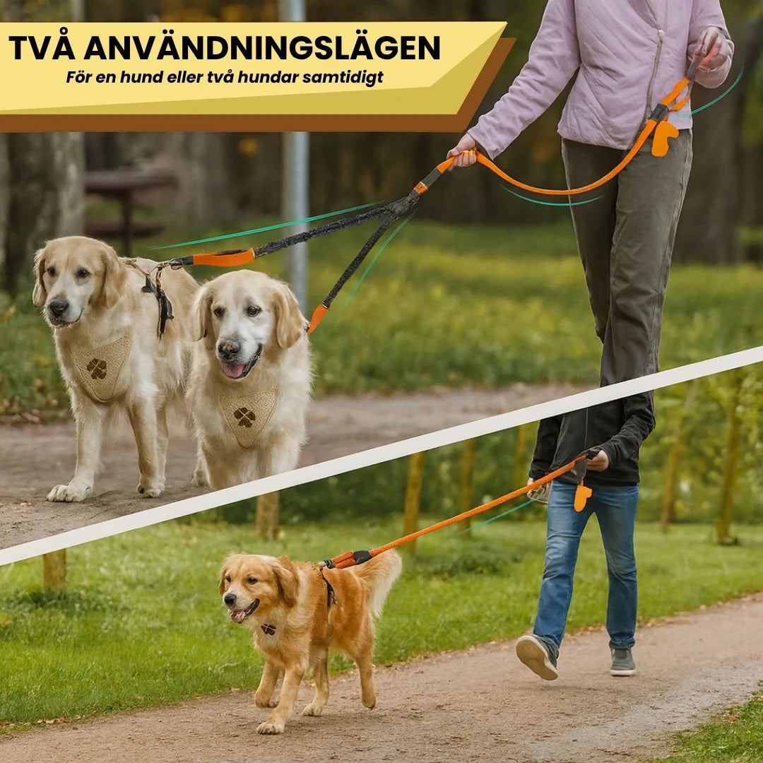Dubbelkoppel med reflex för två hundar
