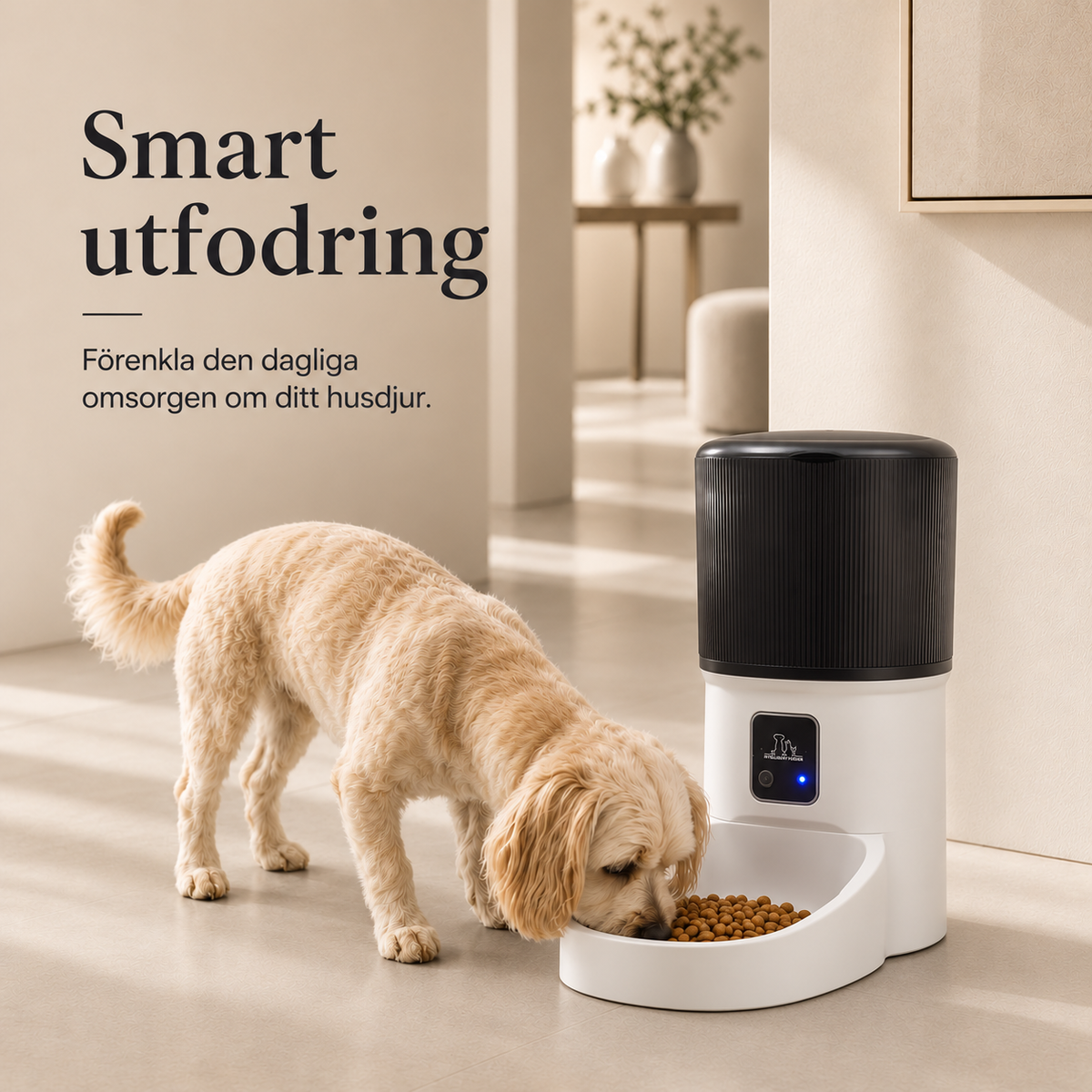 Smart Foderautomat för Hund & Katt – WiFi, Appstyrning & Schemalagda Måltider