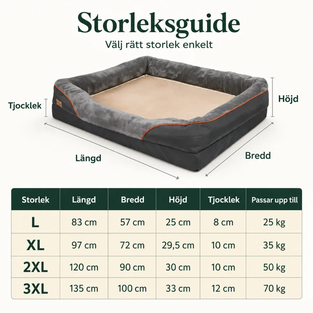 Ortopedisk Hundbädd med Stödjande Kant