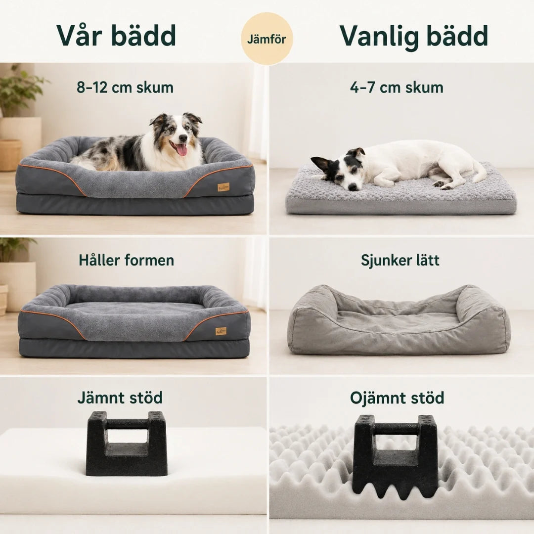 Ortopedisk Hundbädd med Stödjande Kant