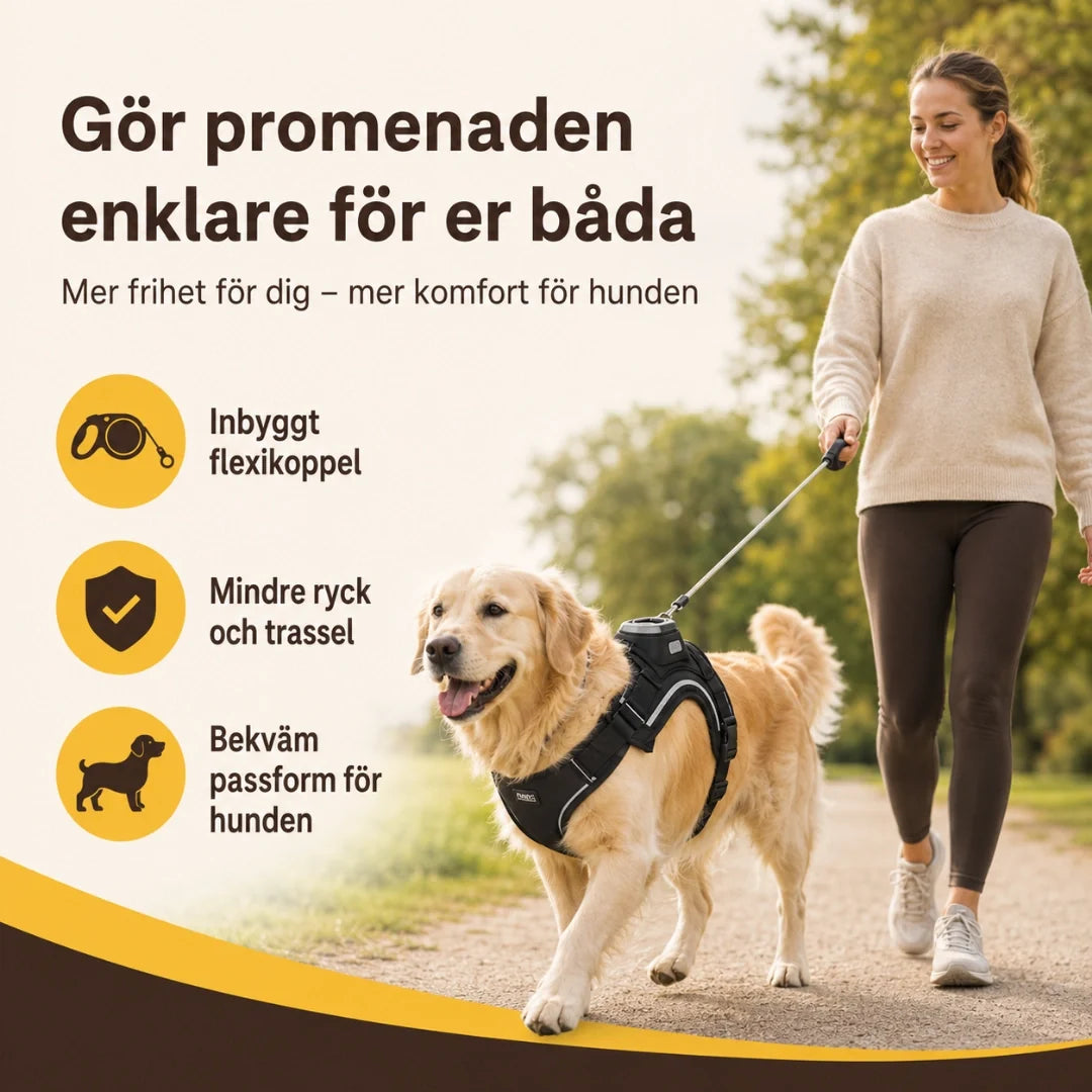 Hundsele med Inbyggt Flexikoppel – Smidigare Promenader Utan Trassel