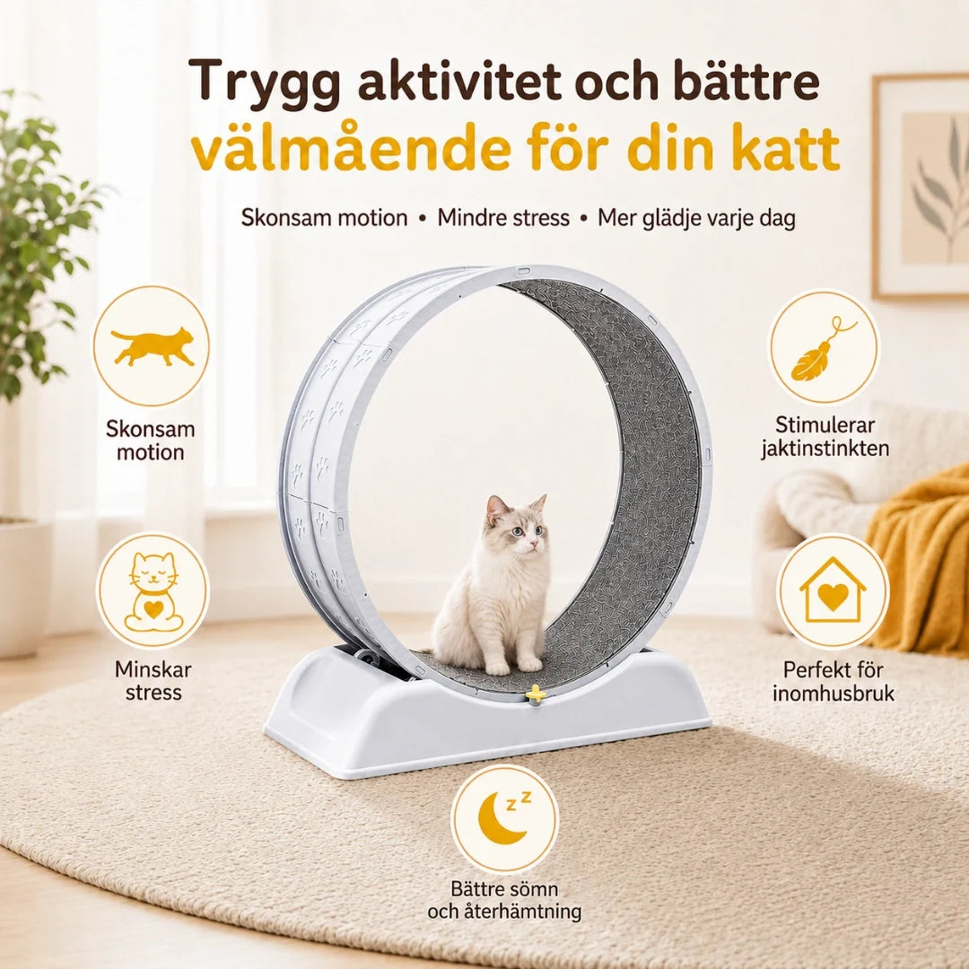 Katthjul med löpmatta och säkerhetslås – produktbild 2