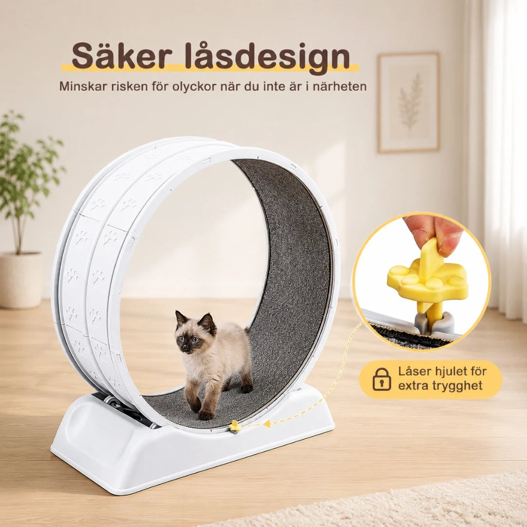 Katthjul med löpmatta och säkerhetslås – produktbild 4