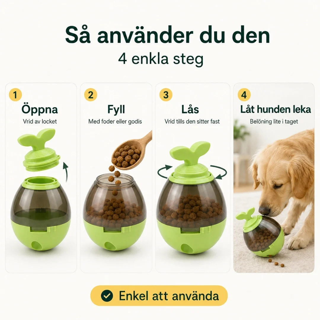 Interaktiv Aktiveringsboll med Foderdispenser