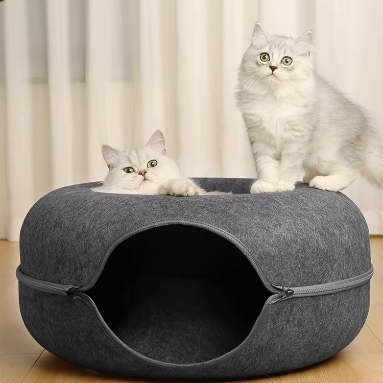 Mysig kattsäng med tunnel
