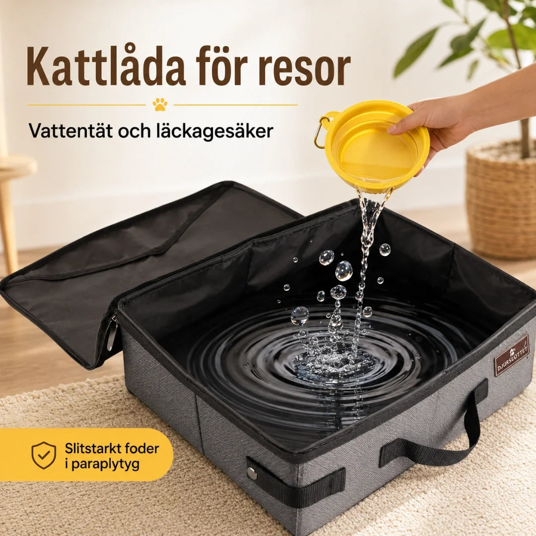 Hopfällbar resekattlåda