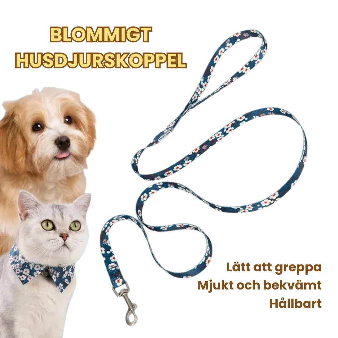 Blommönstrat hundkoppel