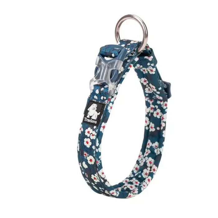 Blommigt hundhalsband med reflex