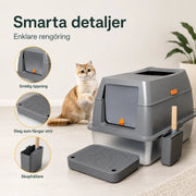 Rostfri kattlåda med lock