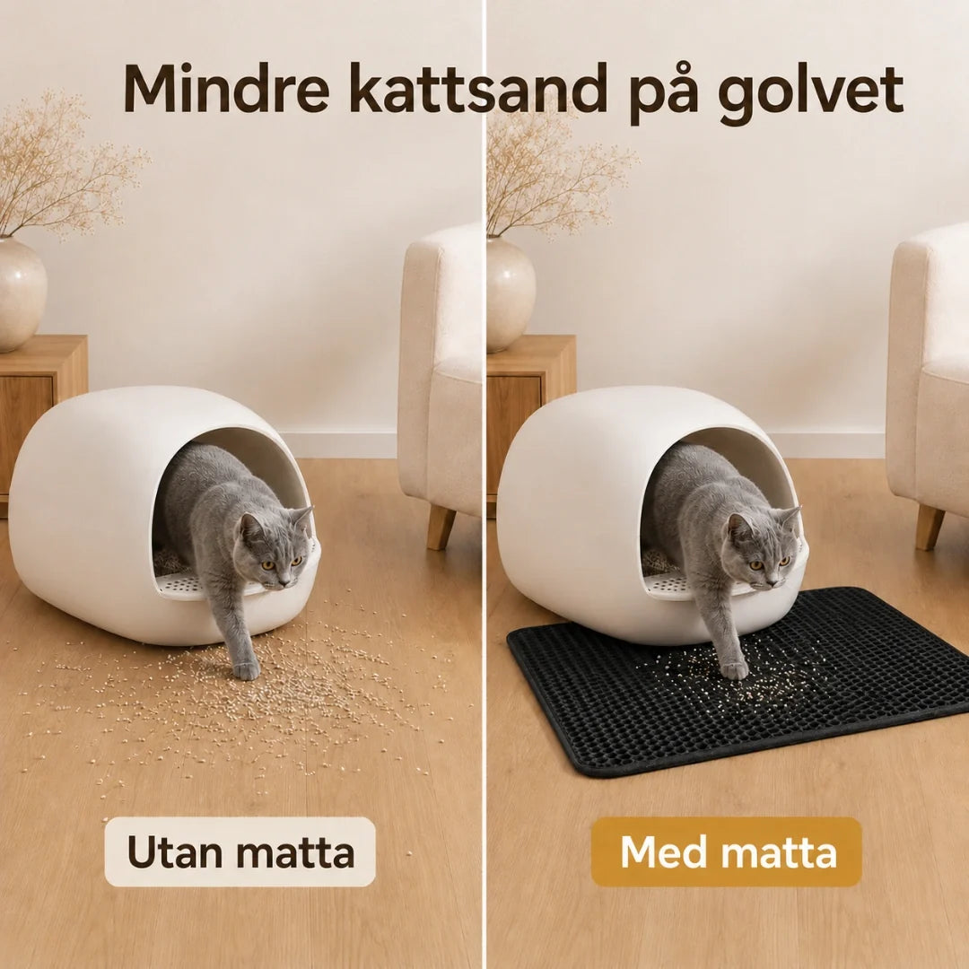 Sandfångande kattlådematta