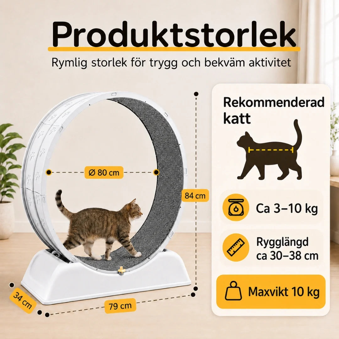 Katthjul med löpmatta och säkerhetslås – produktbild 3