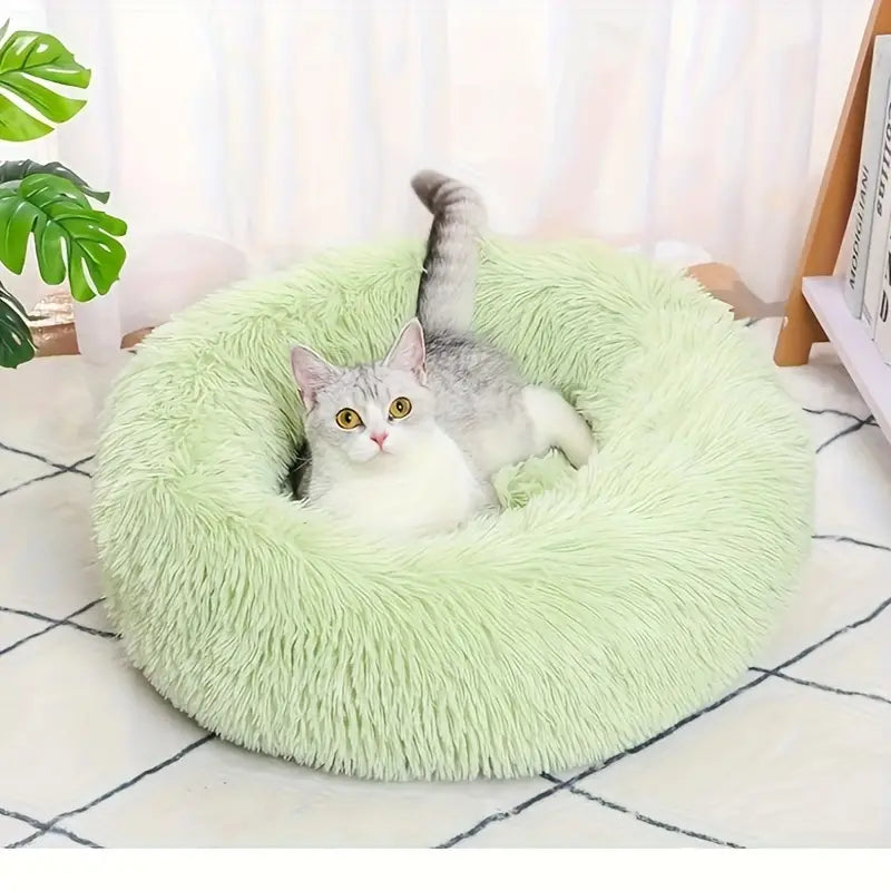 Mjuk donutbädd för hund och katt