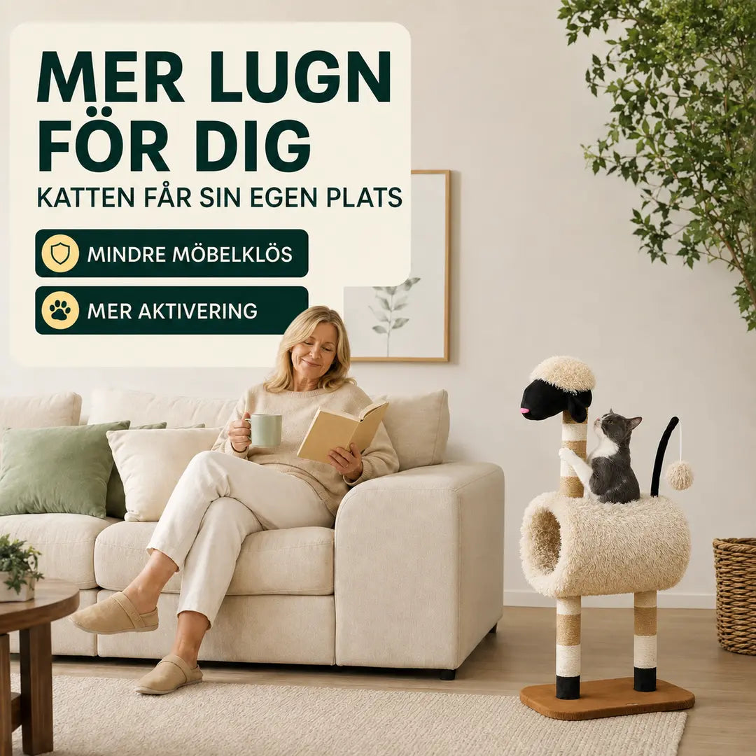Klösträd i fårform med kattunnel – produktbild 11