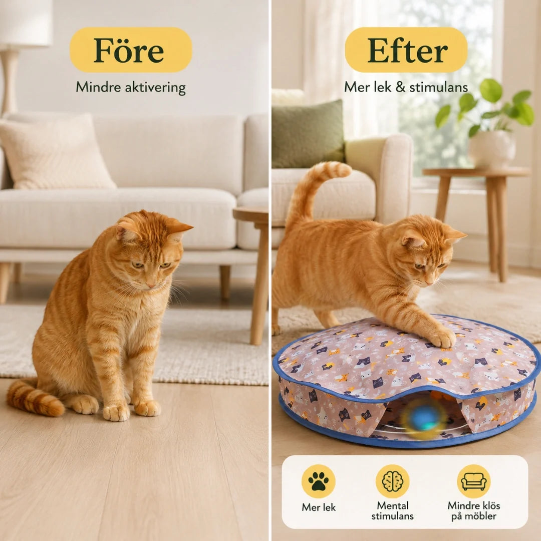 Jaktmatta med rörlig boll för katt – produktbild 3