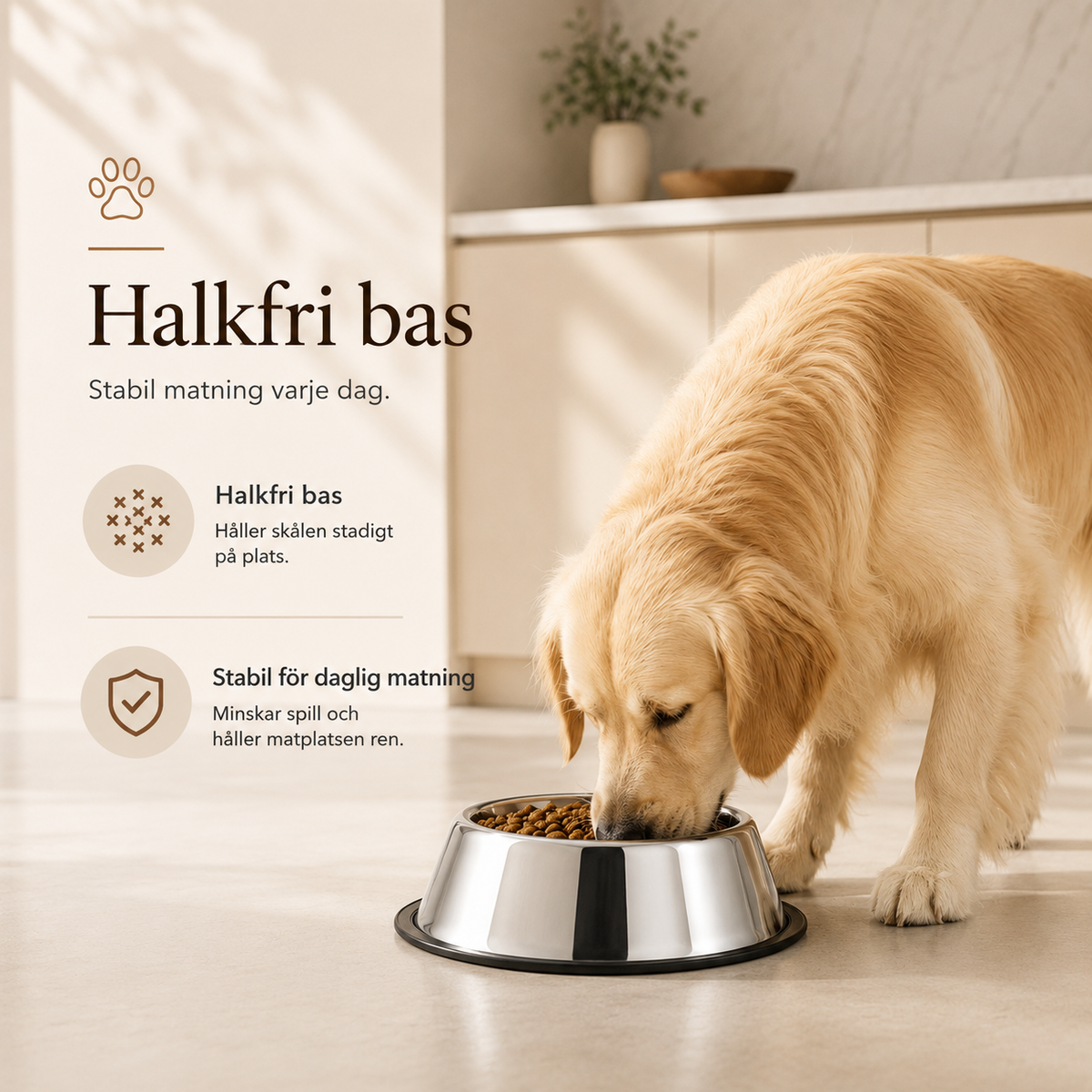 Matskål i rostfritt stål för hund & katt