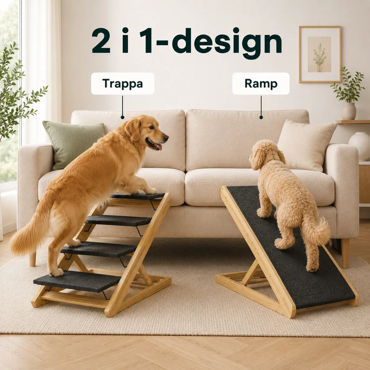 2-i-1 hundtrappa