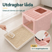 Hopfällbar kattlåda med tak