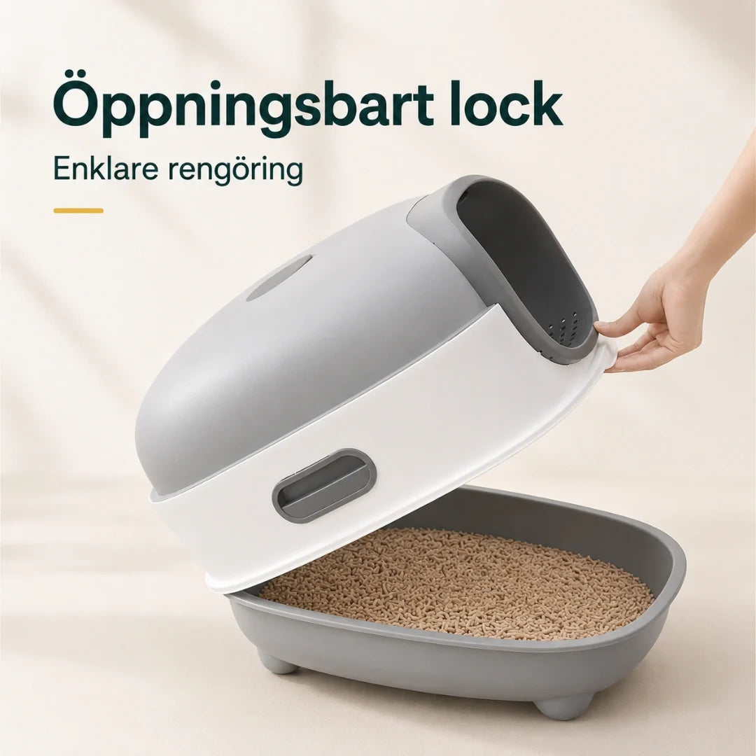 Stor kattlåda med tak