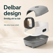 Stor kattlåda med tak