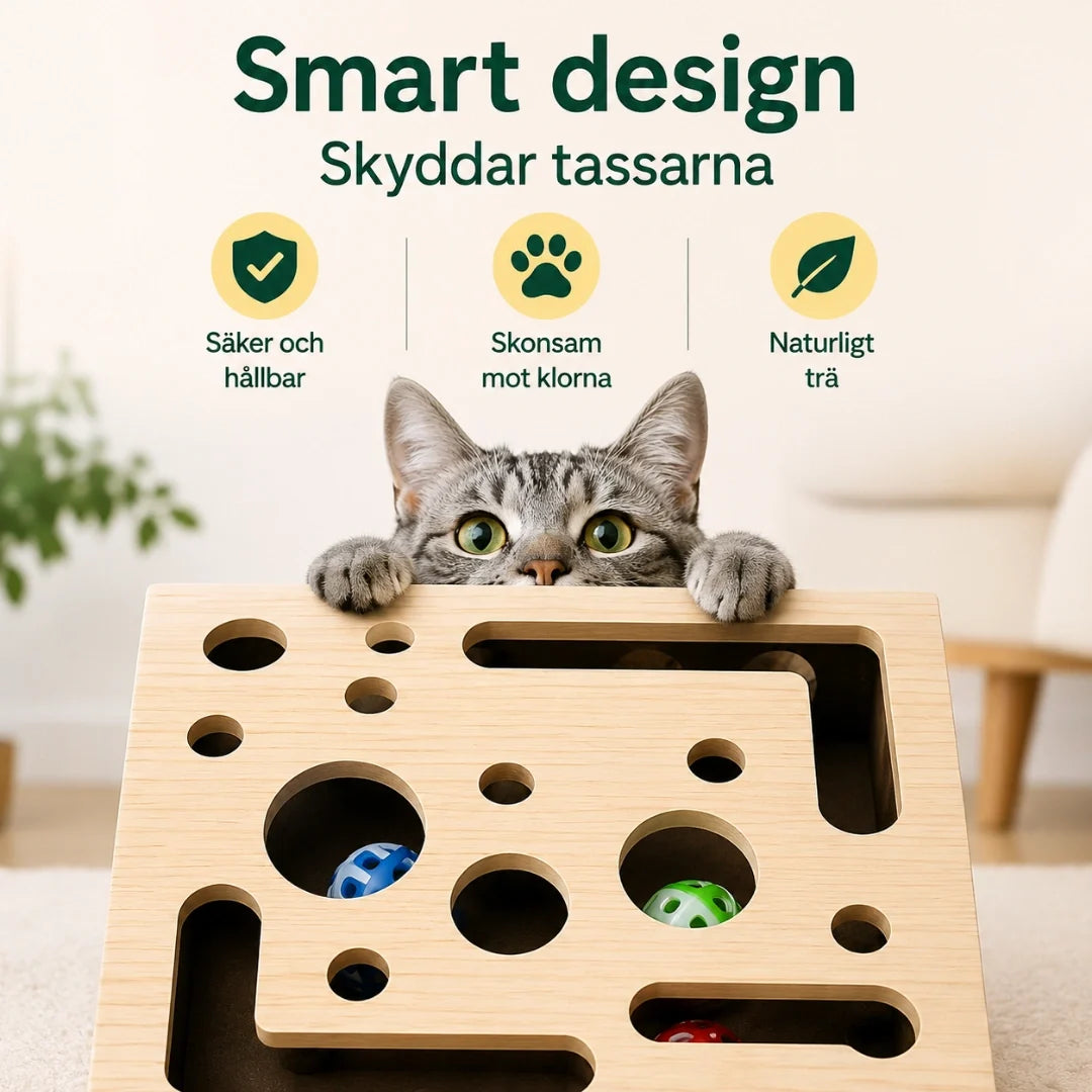 Kattpussel i trä med klofil – produktbild 8