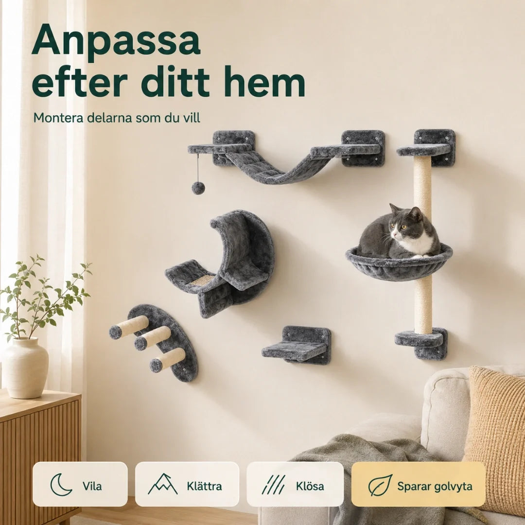 Klättervägg för katt med hängmatta – produktbild 9