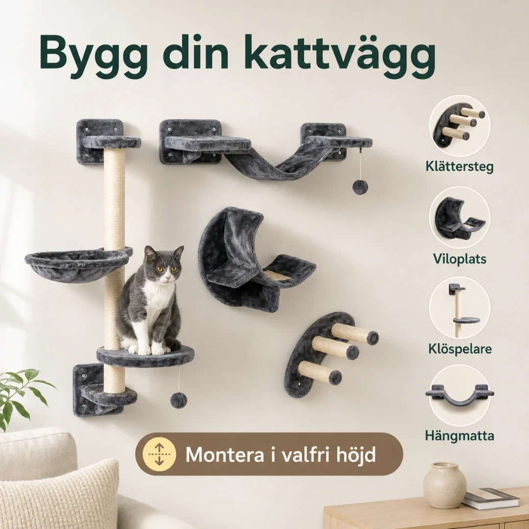 Klättervägg för katt med hängmatta – produktbild 6