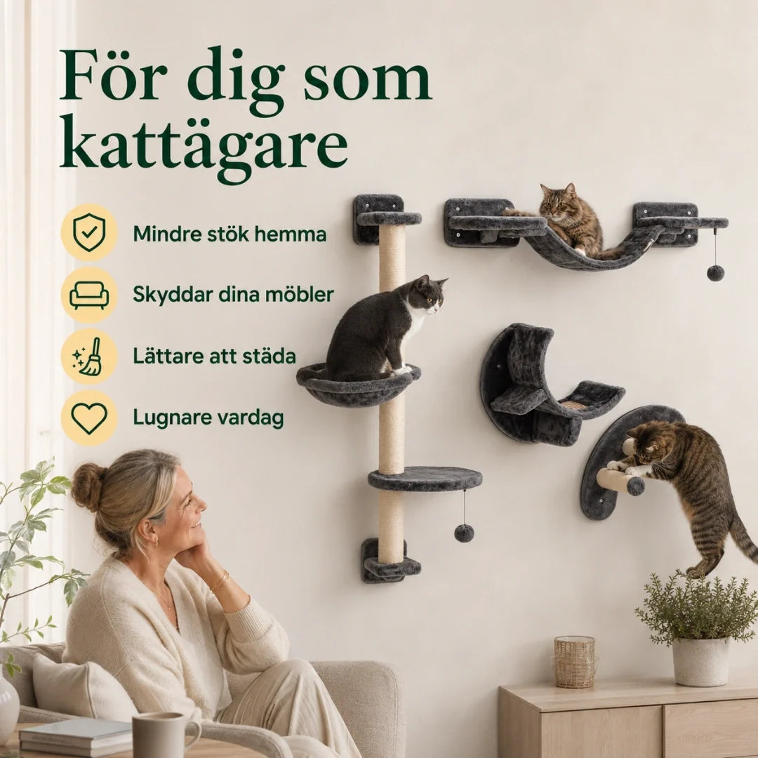 Klättervägg för katt med hängmatta – produktbild 8