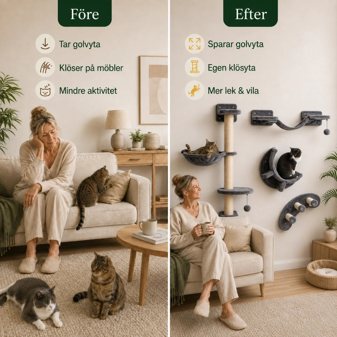Klättervägg för katt med hängmatta – produktbild 5