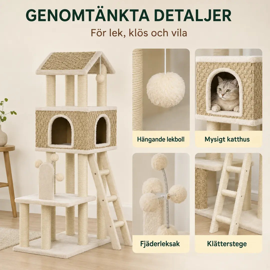Klösträd i sjögräs med katthus – produktbild 6