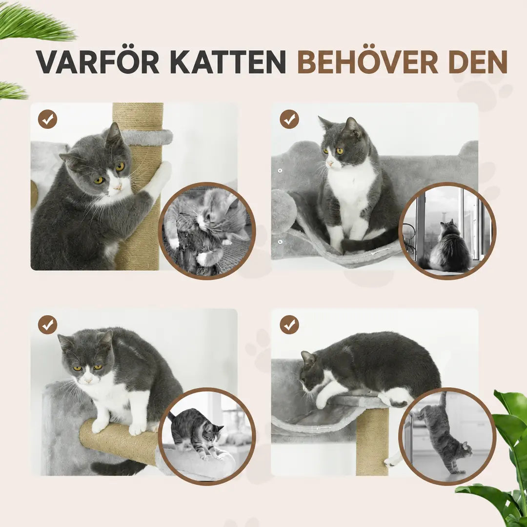 Klättervägg för katt med bädd och klössteg – produktbild 11