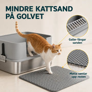 Rostfri kattlåda med matta